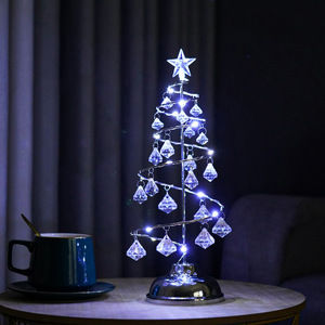 Lumière de Noël en fer forgé et cristal LED, design pentagramme, décoration de chambre à coucher, base d'ampoule E14, lampe de chevet - Product Image 2