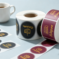 Étiquettes autocollantes personnalisées avec logo imprimé pour l'emballage, autocollant en vinyle imperméable, impression d'étiquettes en rouleau, autocollants ronds