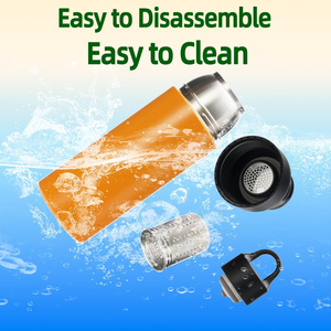 Bouteille isotherme personnalisée en acier inoxydable à double paroi de 500 ml, <span class=keywords><strong>thermos</strong></span> isolé à ouverture à un bouton avec filtre à thé - Product Image 3