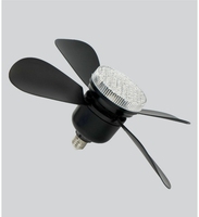 Ventilateur de plafond 16.5 "avec lumière LED Dimmable 4 pales E27 Ampoule ABS Corps de lampe Télécommande Interrupteur Économie d'énergie pour la cuisine