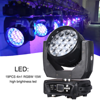 Mac Aura 19x15W RGBW 4 en 1 LED Cabeza móvil Disco Stage Light Wash Club Light para escenarios Actuaciones y aplicaciones de jardín