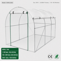 Serre tunnel portable à ouverture latérale, gain de place, structure galvanisée, bâche blanche, vente en gros, pour balcon, installation rapide