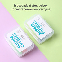 Bâtonnets à mâcher en silicone de qualité alimentaire en forme de bonbons, faciles à nettoyer, boîte de rangement de voyage incluse