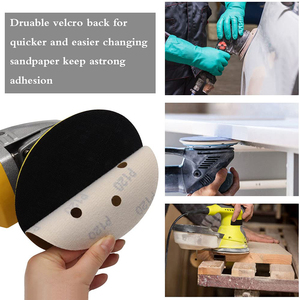 <span class=keywords><strong>Disque</strong></span> de ponçage à crochet et boucle en oxyde d'aluminium jaune de haute qualité, 3 à 6 pouces, durable et haute efficacité pour le polissage du <span class=keywords><strong>bois</strong></span> et du métal - Product Image 5