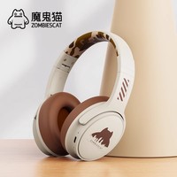 Headset Gaming Nirkabel Over-Ear Zombie Cat dengan Peredam Kebisingan, Kontrol Sentuh, Bluetooth 5.3 Model Terbaru, Daya Tahan Baterai Ultra-Lama