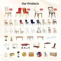 Chaises de mariage de luxe en acier doré, empilables, en métal, pour événements, réceptions, hôtels, location en gros
