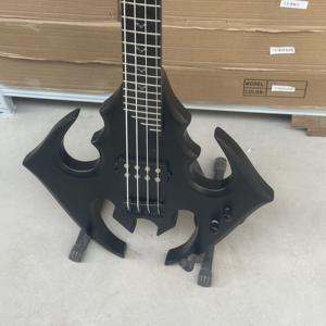 4s <span class=keywords><strong>Bass</strong></span> Bat Mahogany Body Electric <span class=keywords><strong>Bass</strong></span> Rosewood Fretboard כל חומרה שחורה 4 מיתרים גשר טרמולו מהיר מאט H-Pickup - Product Image 6