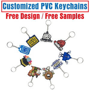 Porte-clés en PVC personnalisés avec logo de designer, porte-clés en caoutchouc personnalisés - Product Image 2