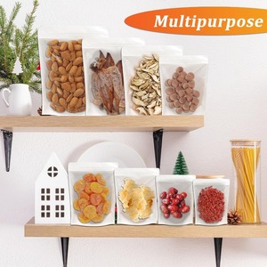 Sac en <span class=keywords><strong>papier</strong></span> kraft blanc en gros, fermeture éclair debout, emballage écologique, emballage alimentaire de qualité alimentaire, sachet debout avec fenêtre - Product Image 2