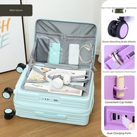 Valise à ouverture latérale, grande capacité, 20 pouces (format cabine), 24 pouces avec roues universelles silencieuses