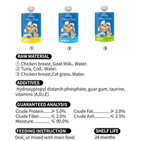 Faenbei 90g Sachet à bec verseur pour friandises pour animaux de compagnie, pâtée de viande, nourriture humide pour chat