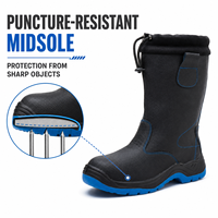 Bottes de sécurité montantes en cuir EN ISO 20345 S3, imperméables, avec embout en acier, résistantes à la perforation, pour usage industriel, toutes saisons