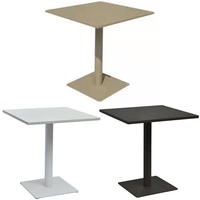 Table à manger carrée en bois grainé, collection 2026, idéale pour salle à manger, salon, bar et restaurant rapide
