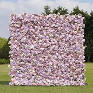 Pared de flores artificiales rosas de boda asequible para decoración de fondo o exhibición de fondo de escenario flores de vid colgantes