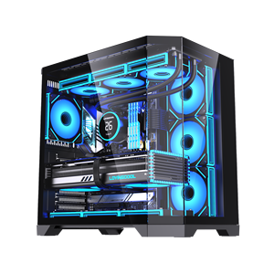 Boîtier PC LOVINGCOOL Grand Écran de Divertissement Tour Complète ATX Cube Vue Panoramique <span class=keywords><strong>pour</strong></span> <span class=keywords><strong>Ordinateur</strong></span> de Jeu et <span class=keywords><strong>Refroidisseur</strong></span> Liquide - Product Image 2