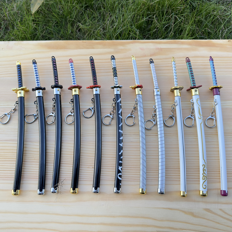 Mini Katana Keychain Tiny Metal 1:12 Figure Sword 5 In 1 Gift Box - Miniwarrior