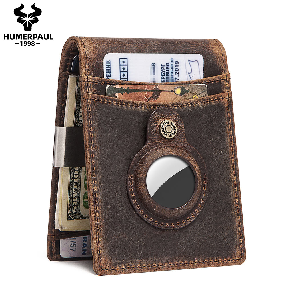 Мужские алюминиевые кошельки из натуральной кожи Rfid Алюминиевый Чехол всплывающий бумажник