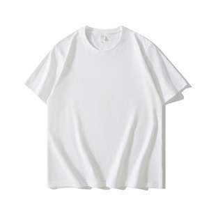 Camiseta de 100% algodón personalizada, ropa de calle Unisex, manga corta informal con ajuste de gran tamaño, lavado con ácido con técnica de hojaldre, diseño en blanco - Product Image 2