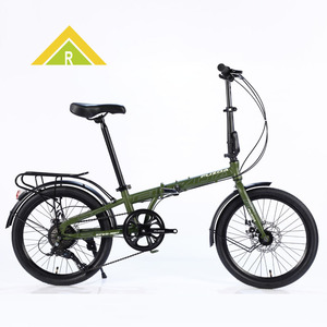 Bicicleta Plegable de 20 Pulgadas, Color Verde Militar, Llanta de Aluminio, Horquilla Rígida, Configuración Mini, Regalo para Estudiantes - Product Image 1