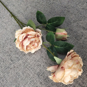 Wholesale 3 Heads <b>Artificial</b> <b>Peony</b> Brazilian Rose Simulation Silk Flower Durable Faux Floral For Wedding Hotel Decoration - Product Image 6