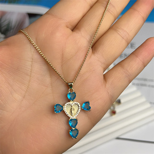 Collana con Croce della Vergine Maria Placcata in Oro 18K, Rosario Cattolico Cristiano Religioso, Madonna <span class=keywords><strong>Santa</strong></span> Benedetta, Preghiera e Devozione - Product Image 4
