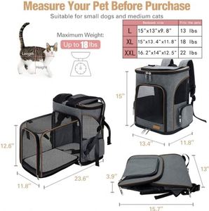 Échantillon gratuit de sac de transport pour animaux : Sac de transport rigide pour chien, sac de transport pour chat, sac de transport pour petits animaux en rouge |   Intérieur Dims - Product Image 2