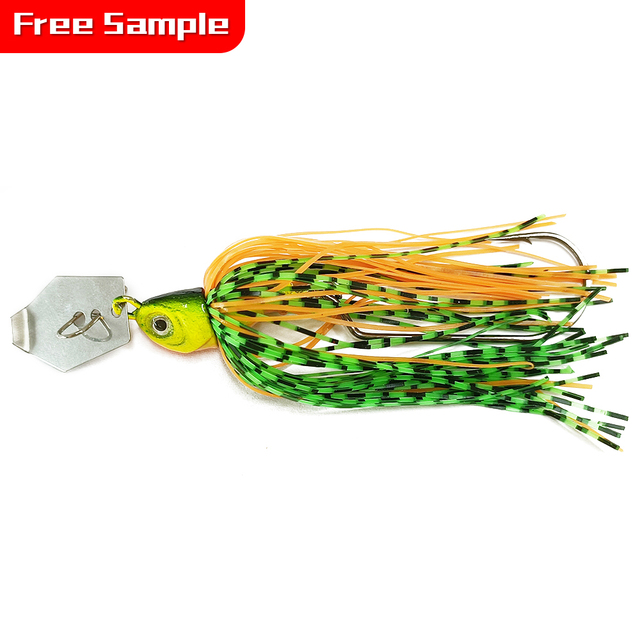Newbility Fishing Lures 8.5cm 17g Jig Head Skirts Bass Chatterbait Spinnerbait With Swivel