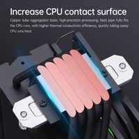 Refroidisseur CPU à roulement fluide 120 mm avec 6 caloducs LED PWM colorés Snowman, connexion simple pour les constructeurs de PC