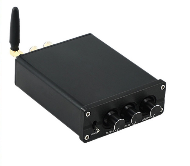 VIRE 2*50W Mini Bluetooth Home Audio Stereo Amplifier Receiver 2.0 Channel Digital Class D Integrated Home Speakers Aluminium