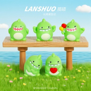 Figurine de dinosaure de dessin animé Lanshuo, ornement de bureau 3D, modèle d'animal mignon à dents saillantes, jouet de collection, décoration - Product Image 4