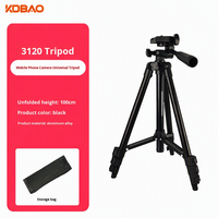 Trépied en alliage d'aluminium pour projecteur, support de téléphone portable pour diffusion en direct, 3 sections, support pour appareil photo reflex numérique, extensible jusqu'à 1680 mm, pliable, anti-bulles