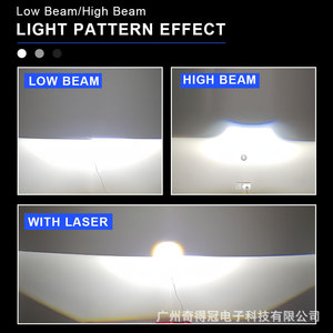 QIDEWIN 3-Inch Laser Lens <b>LED</b> <b>Headlights</b> D2S 70W 30000LM High Low Beam Car Lighting - Product Image 3