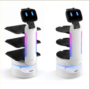 <span class=keywords><strong>Robot</strong></span> de service et de livraison transfrontalier modèle S1 n°9, multi-langues, à écran tactile, avec 3 niveaux de plateaux, contrôlé par application et recharge automatique, pour hôtels - Product Image 4