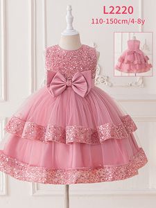 MQATZ Abito Casual Stile Coreano con Fiori per Bambine 4-8 Anni <span class=keywords><strong>Vestito</strong></span> da Festa per Bambine Fornitura ODM L2220 - Product Image 3