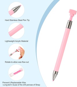 Outil <span class=keywords><strong>de</strong></span> pointillage rotatif <span class=keywords><strong>blanc</strong></span> simple face pour strass, avec manche métallique et <span class=keywords><strong>crayon</strong></span> <span class=keywords><strong>de</strong></span> <span class=keywords><strong>cire</strong></span> en nylon, vente en gros - Product Image 4