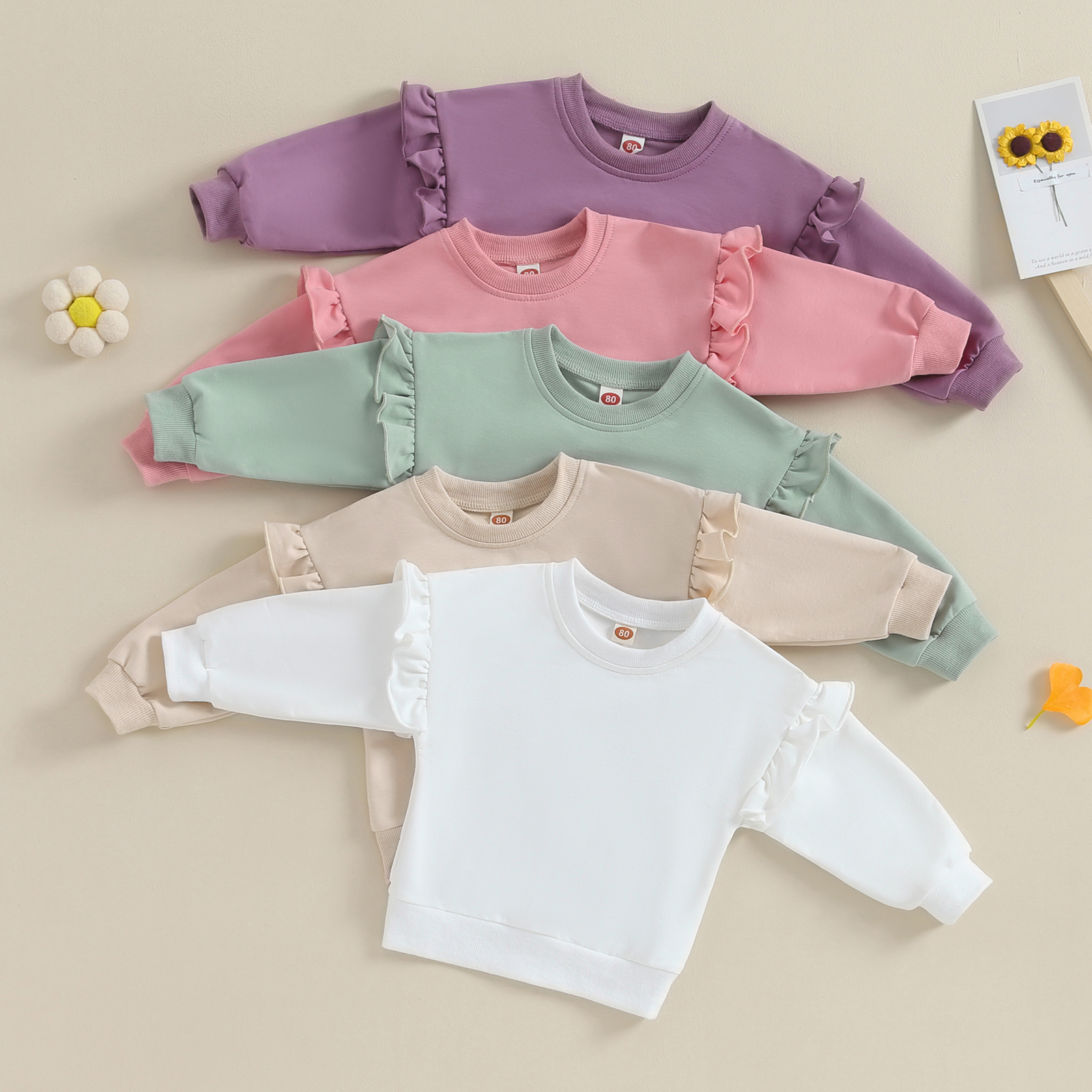 Fall Winter Boho Solid Blank Toddler Baby Oversized