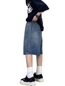 <span class=keywords><strong>Jeans</strong></span> <span class=keywords><strong>Corti</strong></span> da <span class=keywords><strong>Uomo</strong></span> in Denim di Cotone Oversize a Gamba Larga Regolabili, Stile Baggy, per l'Estate - Product Image 3