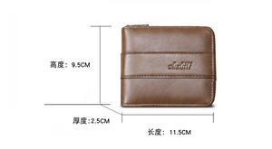 Nuovo degli uomini della chiusura lampo breve <span class=keywords><strong>portafoglio</strong></span> unico tiro della gioventù di affari del raccoglitore orizzontale diretta della fabbrica Del Raccoglitore - Product Image 6