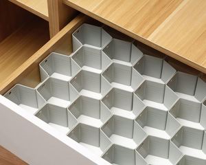 Wholesale Adjustable Eco-friendly PP Material Drawer Organizer / <b>Storage</b> Drawer Divider / Wardrobe <b>Kitchen</b> Tableware Clothing - Product Image 4