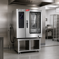 Horno Combinado Comercial de Acero Inoxidable de 380V, Horno Combinado Multiusos Comercial de 6 Bandejas con Pantalla Táctil