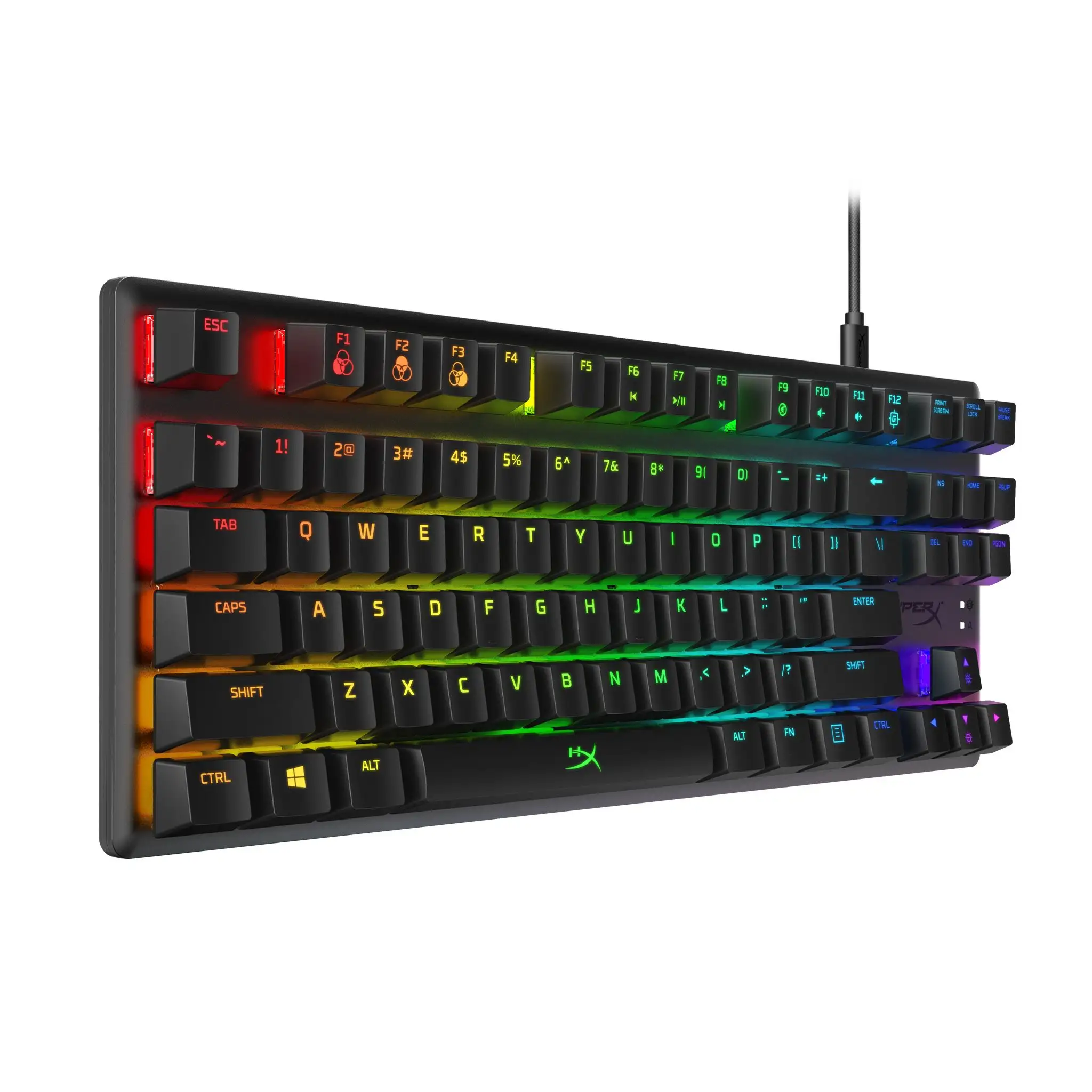 Hyper x alloy origin core gaming keyboard 87 keys wired RGB gaming mechanical keyboard red switch/aqua axis
