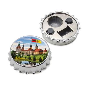 <b>Fridge</b> Lithuania Souvenir Crystal 3D Murano Glass Rectangle Round Magnet Customization - Product Image 4