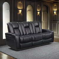 Fauteuil inclinable électrique en cuir confortable avec éclairage LED pour un salon familial chaleureux - Nouvelle arrivée Frank