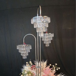 Lámpara de Araña de Hierro Forjado LANJO 3 con Cristales, Lámpara de Pasillo, Decoración de Escenario, Adornos, Luces de Camino para Decoraciones de Boda - Product Image 4