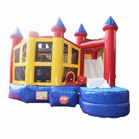 Combo aquatique 5 en 1, château gonflable commercial, trampoline, structure gonflable modulaire
