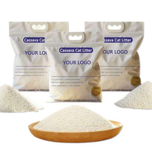 Fournisseur de litière pour chat à base de plantes naturelles, sans poussière, sans odeur, faible suivi, absorption rapide, biodégradable, agglomérante, à base de manioc - Product Image 1