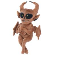 Peluche démon gothique effrayante, poupée en peluche diable cornu avec ailes de chauve-souris, décoration de fête d'Halloween, logo personnalisé, cadeau en peluche effrayant
