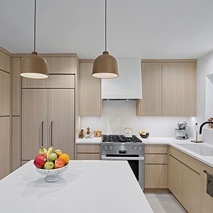 Armoires de cuisine modernes en bois grainé 2024, cuisine modulaire de haute qualité avec panier à épices durable - Product Image 5
