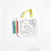 Ensemble de sacs fourre-tout en toile réutilisables DIY pour activités parent-enfant, imprimés en sérigraphie sur le thème de la musique, de la mode et des animaux, couleurs personnalisables