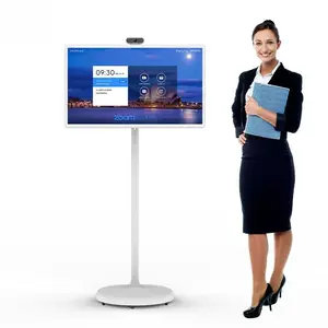 Papan display iklan digital dalam ruangan 32 inci, papan reklame HD Kecil pintar berdiri di lantai portabel